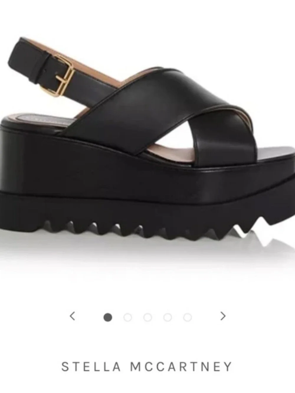 Stella McCartney Elyse Black Crisscross Platform Slingbacks Size Eu 38.5. US 8.5